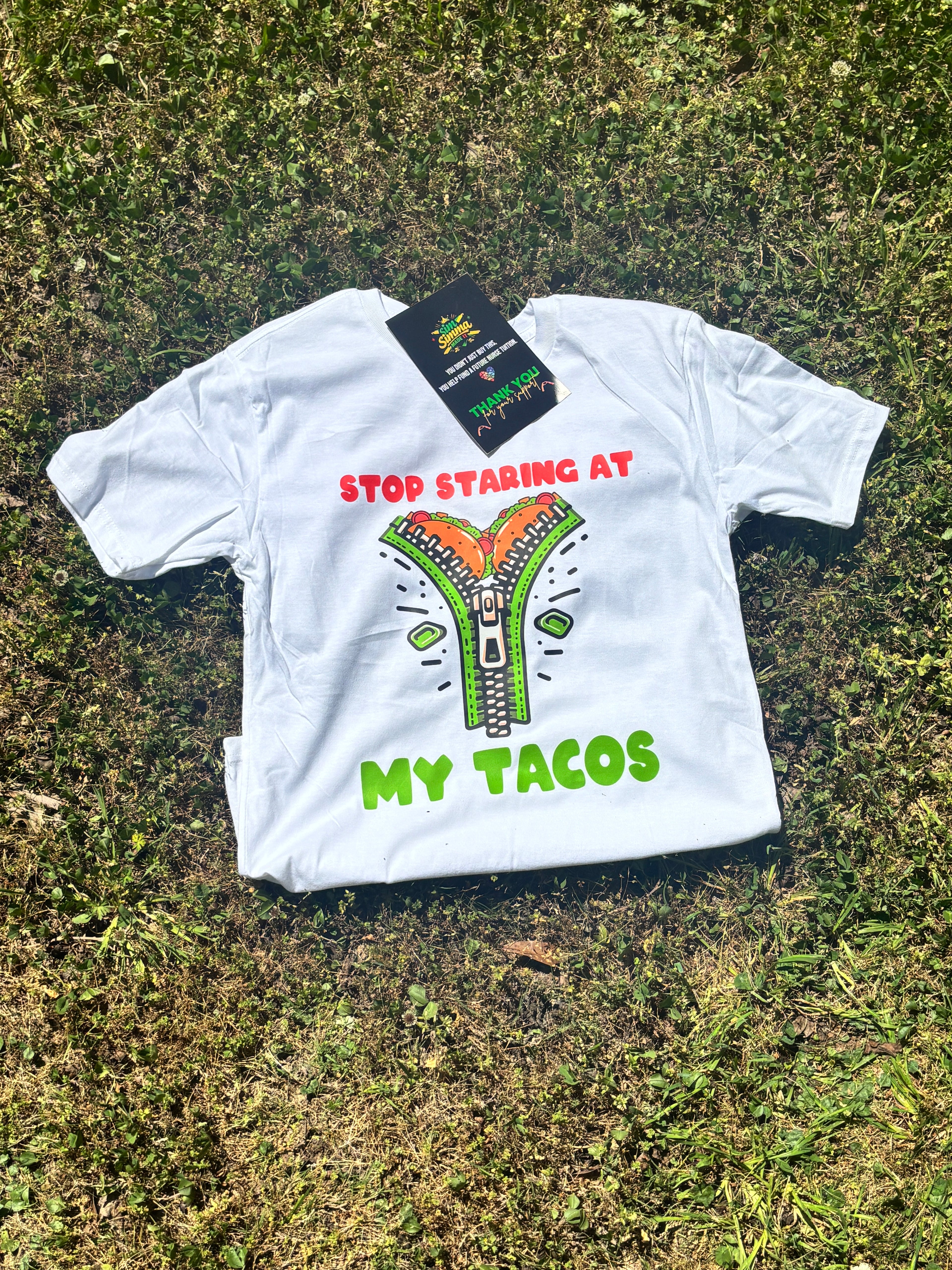 "Stop Staring" Zipper Taco Tee