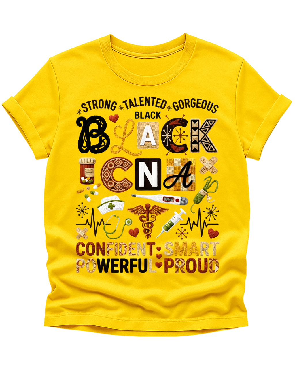 Strong. Talented. Gorgeous. Black CNA T-shirt