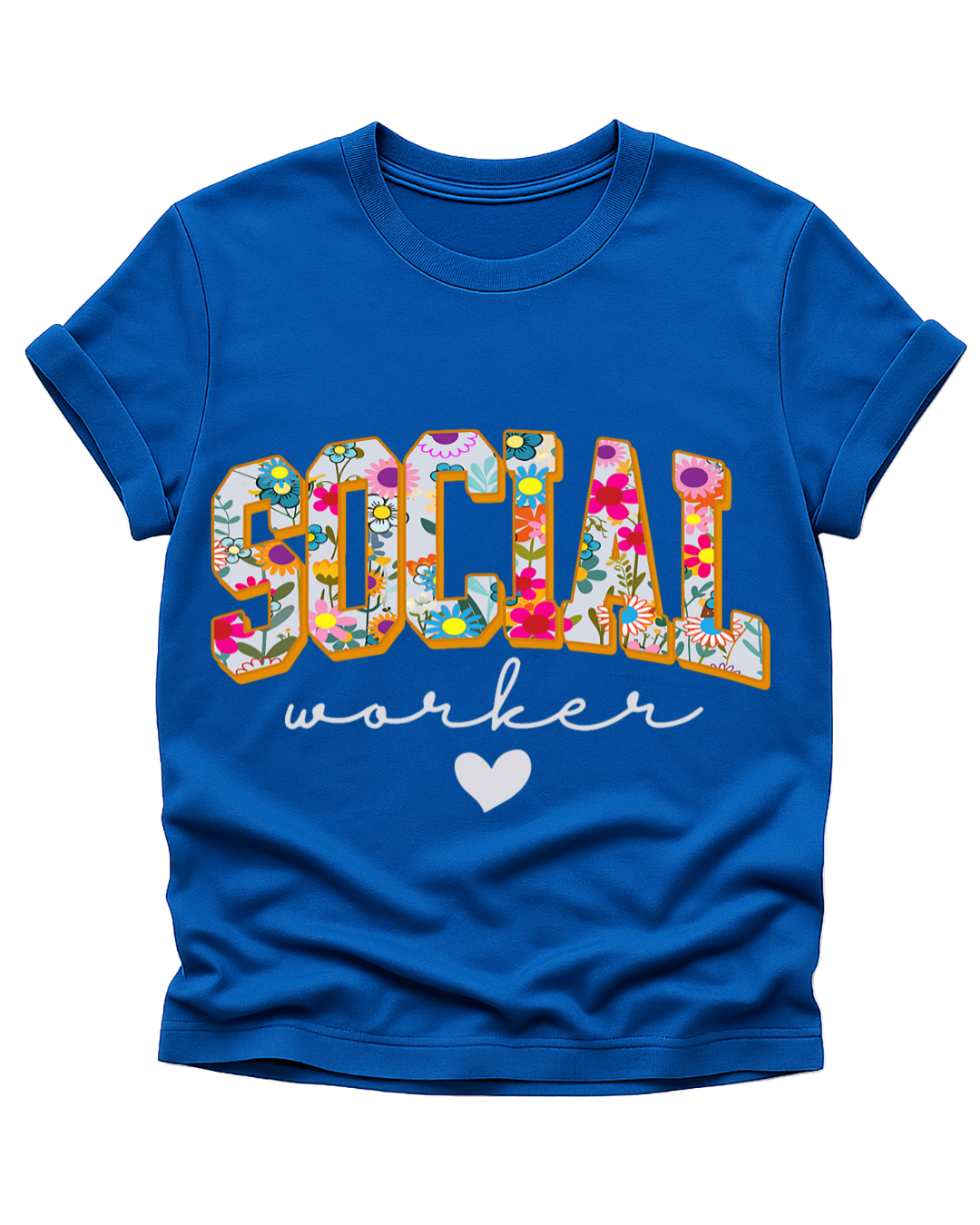 Social Worker Floral Statement Tee – Heart-Led & Purpose-Driven