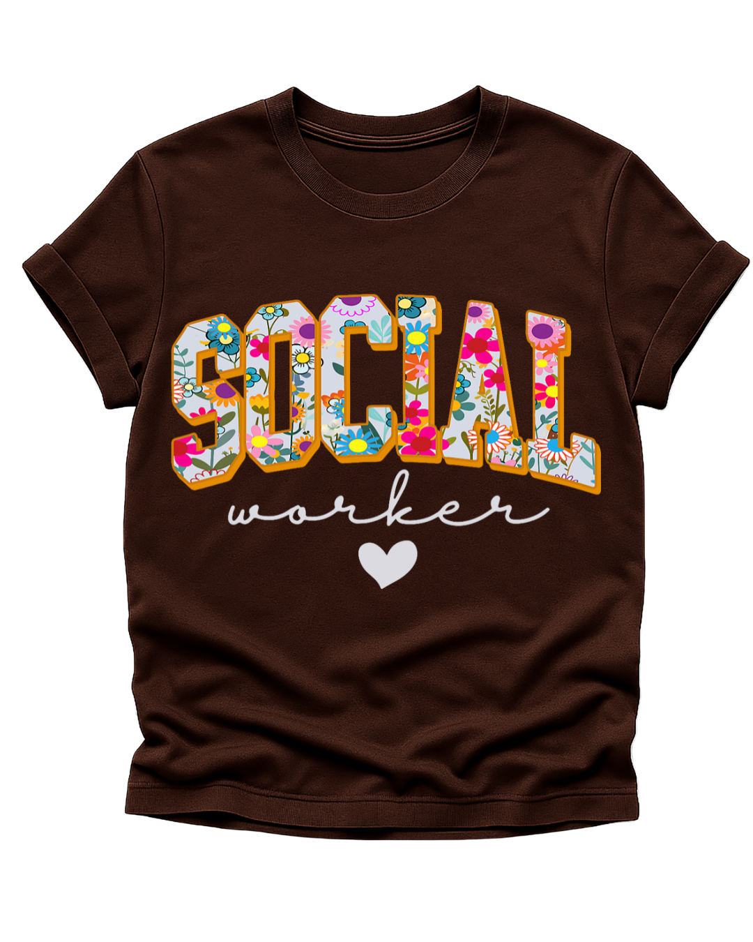 Social Worker Floral Statement Tee – Heart-Led & Purpose-Driven